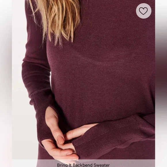 Lululemon Bring It Backbend Cashmere Blend Sweater Maroon Medium - Picture 3 of 8